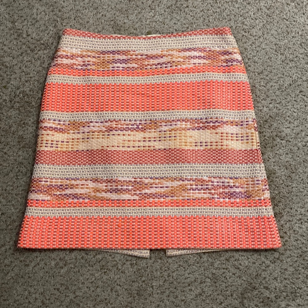 Bright colored, stripe pattern pencil skirt